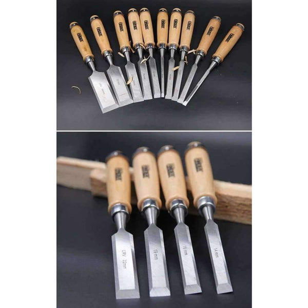 Planet Gates 4 Pcs/set 8,19,32,38mm Flat Woodworking Chisel Tool Set Professional Wood Carving Knife Hand Tools for Carving Enthusiasts