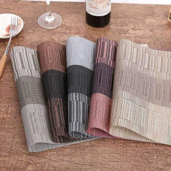 Planet Gates 4 pcs Set Cotton Linen Brown Gold Silk Pattern Dining Table Placemats Coaster Bowl Pad Table Cloth Kitchen accessories