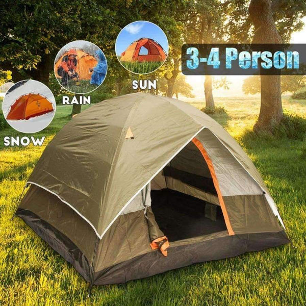 Planet Gates 4 Person Double layer Tents Waterproof UV Weather Resistant Family Outdoor Fishing Hunting Party Camping Tent Beach Travel CN/RU