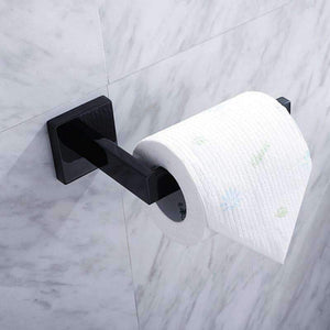 Planet Gates 4 piece Bathrrom Set Bathroom Hardware Set Black Robe Hook Towel Rail Bar Rack Bar Shelf Tissue Paper Holder Toothbrush Holder Bathroom Accessories