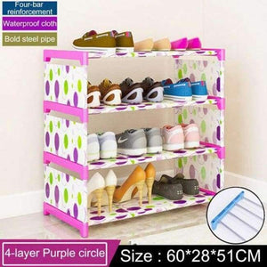 Planet Gates 4-Purple circle Multi Layer Shoe rack Non-woven fabric Easy Assemble organize Storage Shelf Shoe cabinet fashion bookshelf Living Room Furniture