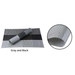 Planet Gates 4 PVC Bamboo Plastic Placemats for Dining Table Runner Linens place mat in Kitchen Accessories Cup Wine mat