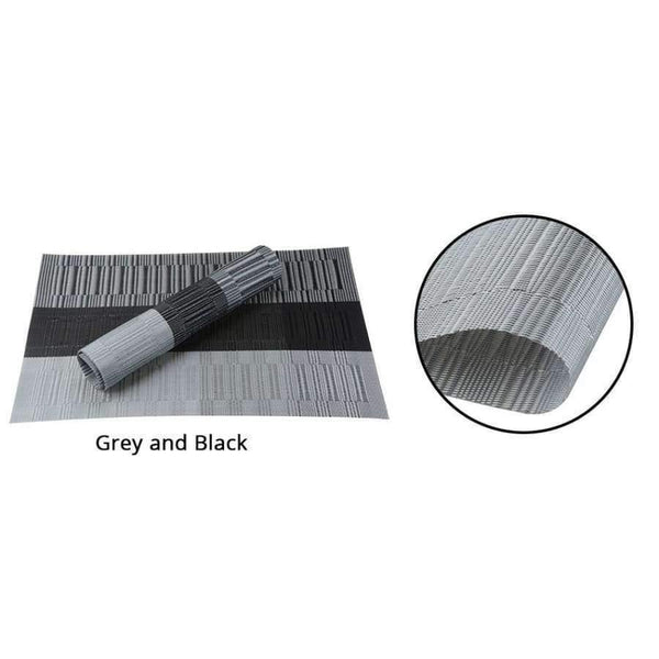 Planet Gates 4 PVC Bamboo Plastic Placemats for Dining Table Runner Linens place mat in Kitchen Accessories Cup Wine mat