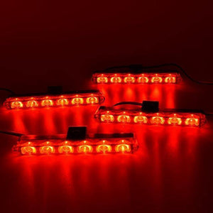 Planet Gates 4 Red Wireless Remote Stroboscope Led Police Light 4*6 Led Car Truck Ambulance Emergency Flashing Firemen Strobe Warning Light DC 12V