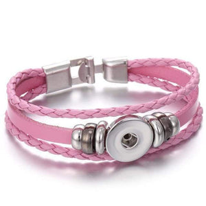 Planet Gates 4 Snap Button Jewelry 18mm Vintage Leather Iron Buckle Snap Bracelet Fit Charm 18mm Snap Buttons Women Men Jewelry