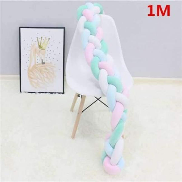 Planet Gates 4 tied as picture 1M 1 1M/2M/3M Baby Braided Crib Bumpers Knot Pillow Cushion, Four Tied Newborn Nursery bedding,Cot Room Dector