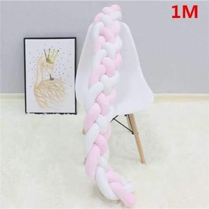 Planet Gates 4 tied as picture 1M 1M/2M/3M Baby Braided Crib Bumpers Knot Pillow Cushion, Four Tied Newborn Nursery bedding,Cot Room Dector