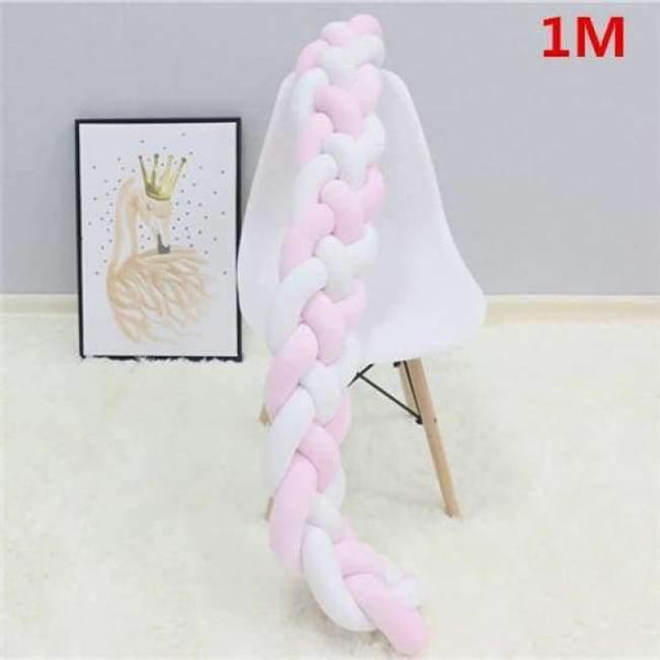 Planet Gates 4 tied as picture 1M 1M/2M/3M Baby Braided Crib Bumpers Knot Pillow Cushion, Four Tied Newborn Nursery bedding,Cot Room Dector