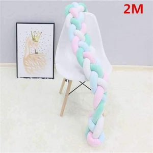 Planet Gates 4 tied as picture 2M 2 1M/2M/3M Baby Braided Crib Bumpers Knot Pillow Cushion, Four Tied Newborn Nursery bedding,Cot Room Dector