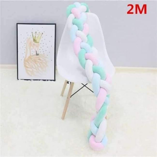 Planet Gates 4 tied as picture 2M 2 1M/2M/3M Baby Braided Crib Bumpers Knot Pillow Cushion, Four Tied Newborn Nursery bedding,Cot Room Dector