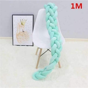 Planet Gates 4 tied Green 1M 1M/2M/3M Baby Braided Crib Bumpers Knot Pillow Cushion, Four Tied Newborn Nursery bedding,Cot Room Dector