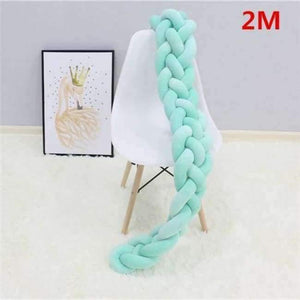 Planet Gates 4 tied Green 2M 1M/2M/3M Baby Braided Crib Bumpers Knot Pillow Cushion, Four Tied Newborn Nursery bedding,Cot Room Dector