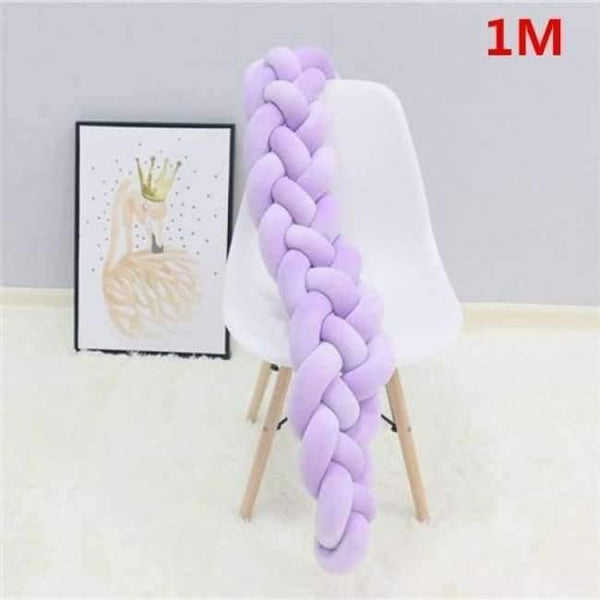 Planet Gates 4 tied Grey 1M 1 1M/2M/3M Baby Braided Crib Bumpers Knot Pillow Cushion, Four Tied Newborn Nursery bedding,Cot Room Dector