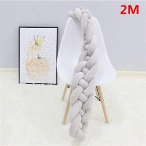 Planet Gates 4 tied Grey 2M 1M/2M/3M Baby Braided Crib Bumpers Knot Pillow Cushion, Four Tied Newborn Nursery bedding,Cot Room Dector