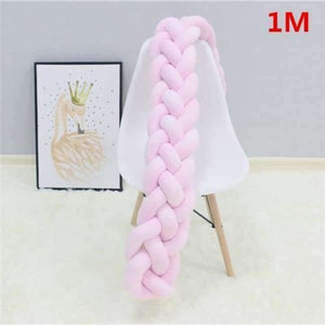 Planet Gates 4 tied Pink 1M 1M/2M/3M Baby Braided Crib Bumpers Knot Pillow Cushion, Four Tied Newborn Nursery bedding,Cot Room Dector