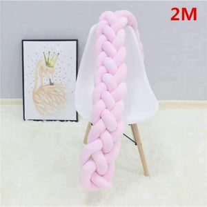 Planet Gates 4 tied pink 2M 1M/2M/3M Baby Braided Crib Bumpers Knot Pillow Cushion, Four Tied Newborn Nursery bedding,Cot Room Dector