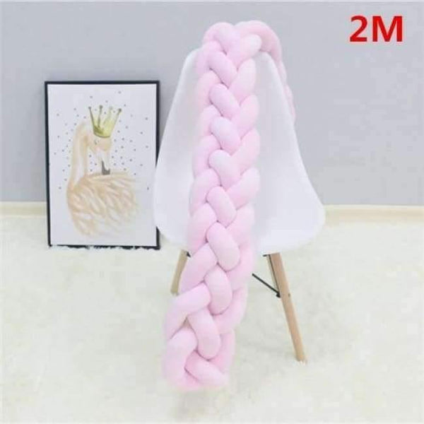 Planet Gates 4 tied pink 2M 1M/2M/3M Baby Braided Crib Bumpers Knot Pillow Cushion, Four Tied Newborn Nursery bedding,Cot Room Dector