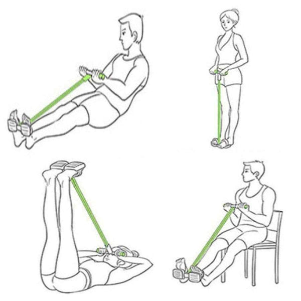 Planet Gates 4 Tube Home Gym Sport Fitness Body Building Crossfit Equipment Yoga Pilates Elastic Rubber Pedal Exerciser Resistance Bands Rope