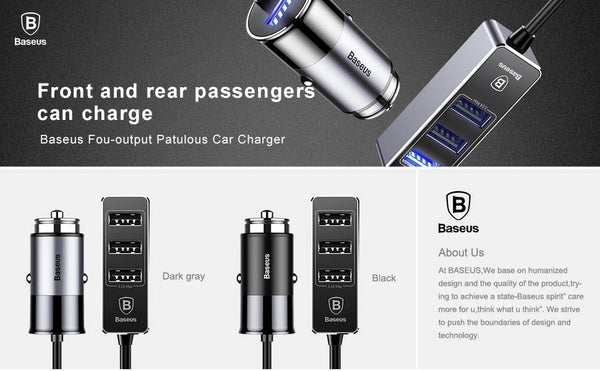 Planet Gates 4 USB Multiple Expander Car Charger 5.5A 4 Ports Fast Car-Charger Adapter For iPhone Samsung Xiaomi Mobile Phone Charger