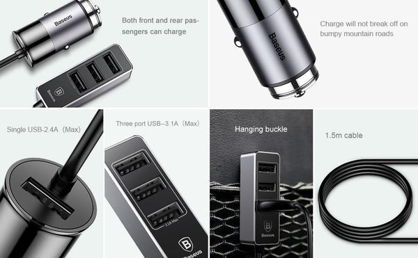 Planet Gates 4 USB Multiple Expander Car Charger 5.5A 4 Ports Fast Car-Charger Adapter For iPhone Samsung Xiaomi Mobile Phone Charger