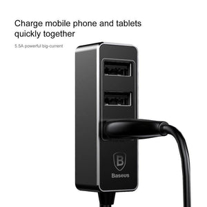 Planet Gates 4 USB Multiple Expander Car Charger 5.5A 4 Ports Fast Car-Charger Adapter For iPhone Samsung Xiaomi Mobile Phone Charger