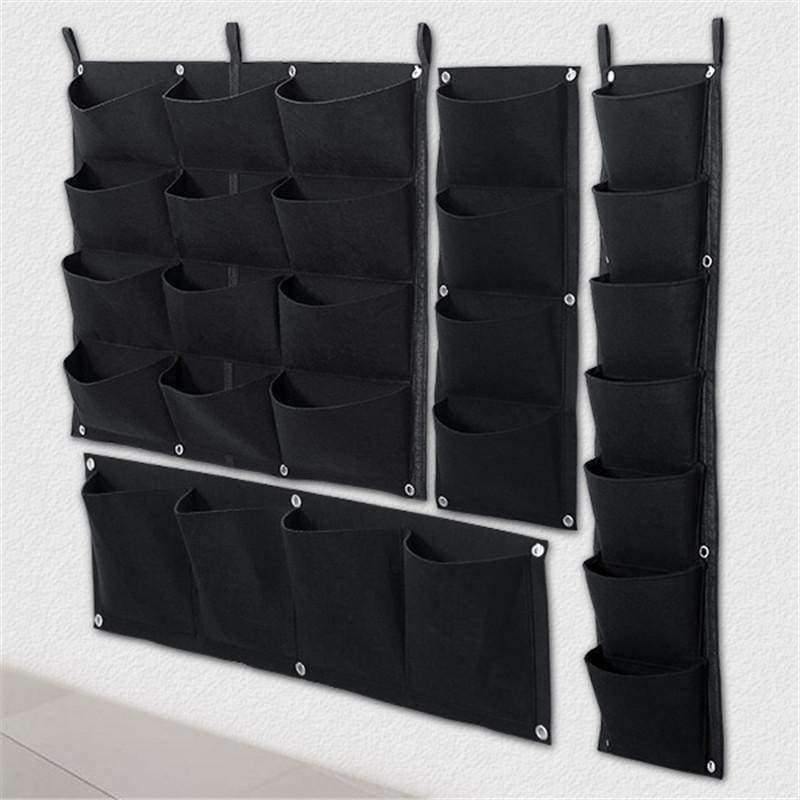 Planet Gates 4 Vertical Pockets Felt Cloth Wall Hanging Grow Bag 4 Styles Black Vertical Garden Planter Flower Pot Bag Vegetables Planting Bags Garden Supplies