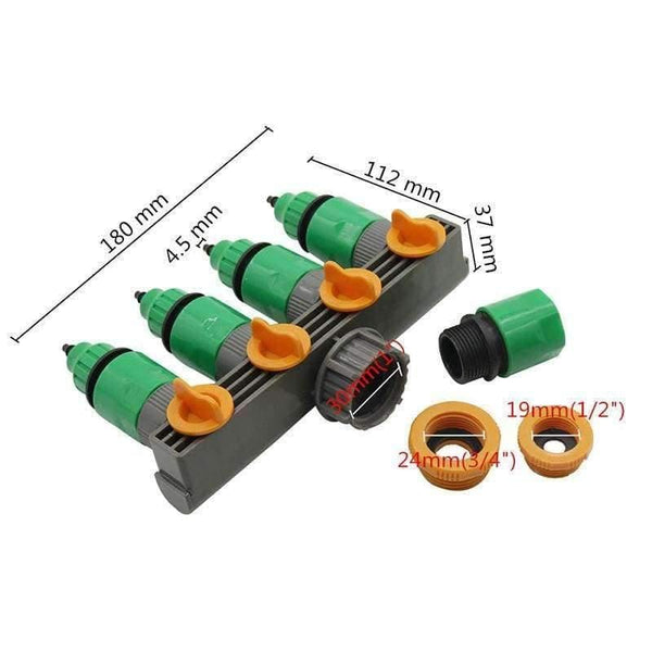 Planet Gates 4 Way Garden Water Tap Adaptor Hose Splitter Quick Connectors Garden Watering Irrigation Supplies 1/4 or 3/8 Inch Hose Connector