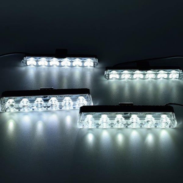 Planet Gates 4 White Wireless Remote Stroboscope Led Police Light 4*6 Led Car Truck Ambulance Emergency Flashing Firemen Strobe Warning Light DC 12V