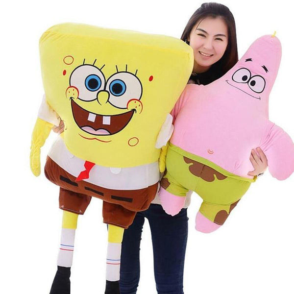 40-100cm Giant Cute Baby Toy Spongebob Patrick Star Plush Toys Cartoon Soft Animal Pillow Anime Doll Children Kids Birthday Gift