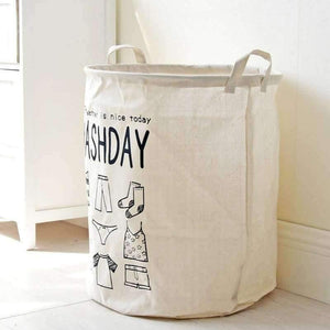 Planet Gates 40*50cm Cotton Linen Laundry Basket for Dirty Clothes Waterproof Folding Toy Organizer Storage Bucket Home Storage&Organization