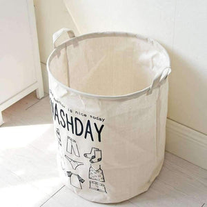Planet Gates 40*50cm Cotton Linen Laundry Basket for Dirty Clothes Waterproof Folding Toy Organizer Storage Bucket Home Storage&Organization