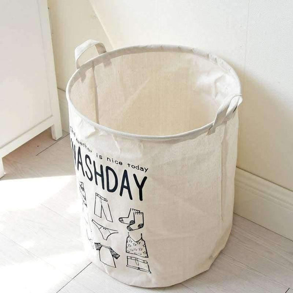 Planet Gates 40*50cm Cotton Linen Laundry Basket for Dirty Clothes Waterproof Folding Toy Organizer Storage Bucket Home Storage&Organization