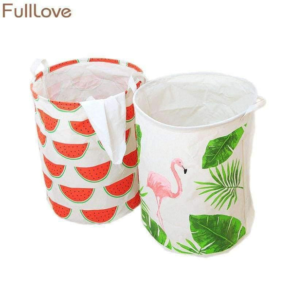 Planet Gates 40*50cm Ins Style Laundry Basket  Linen Flamingo Print Books Dirty Clothes Toys Organizer Home Storage & Organization