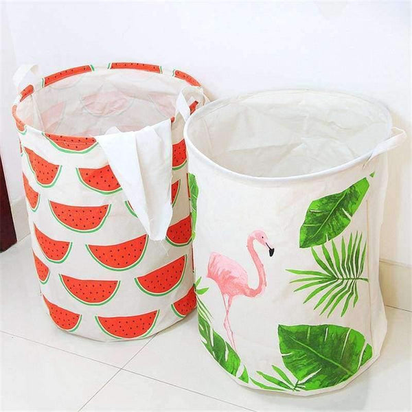 Planet Gates 40*50cm Ins Style Laundry Basket  Linen Flamingo Print Books Dirty Clothes Toys Organizer Home Storage & Organization