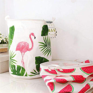 Planet Gates 40*50cm Ins Style Laundry Basket  Linen Flamingo Print Books Dirty Clothes Toys Organizer Home Storage & Organization