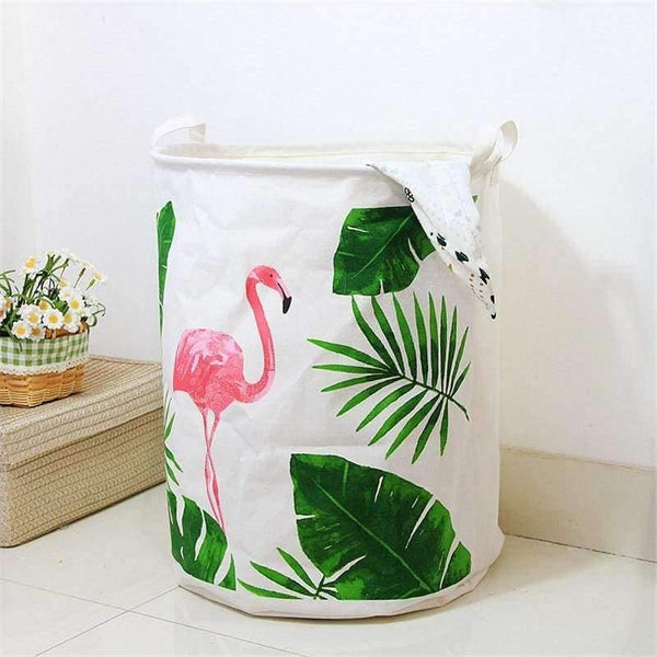 Planet Gates 40*50cm Ins Style Laundry Basket  Linen Flamingo Print Books Dirty Clothes Toys Organizer Home Storage & Organization