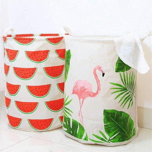 Planet Gates 40*50cm Ins Style Laundry Basket  Linen Flamingo Print Books Dirty Clothes Toys Organizer Home Storage & Organization