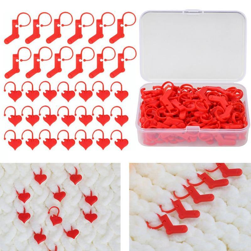 Planet Gates 40/50pcs Locking Stitch Markers Heart Shoes Shaped Stitch Holder DIY Needle Arts Craft Knitting Crochet Weave Sewing Tools