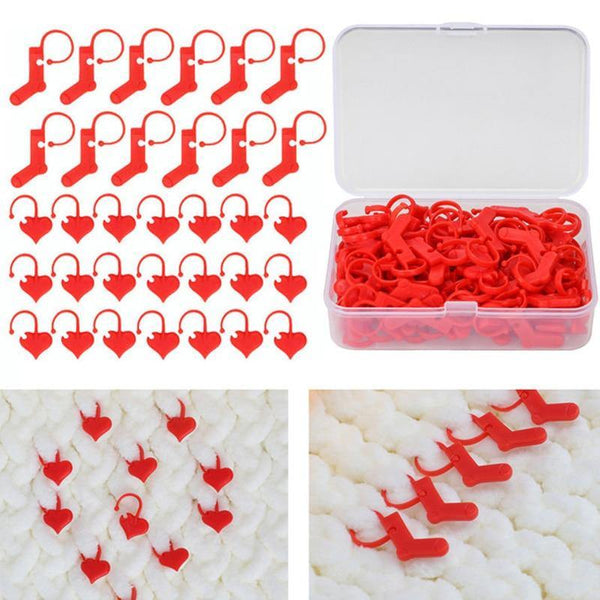 Planet Gates 40/50pcs Locking Stitch Markers Heart Shoes Shaped Stitch Holder DIY Needle Arts Craft Knitting Crochet Weave Sewing Tools