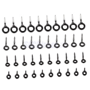 Planet Gates 40 Pcs Fishing Rod Guides Ring Stainless Steel Fishing Rod Eyes Ring Raft Line Ring Rod DIY Fishing Rod Repair Tool