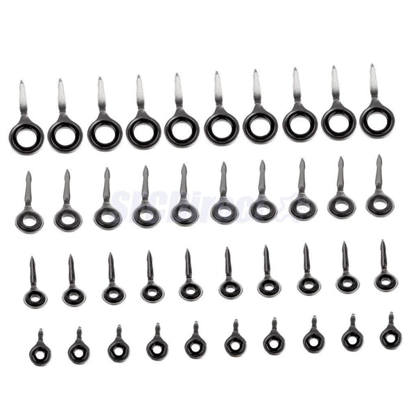 Planet Gates 40 Pcs Fishing Rod Guides Ring Stainless Steel Fishing Rod Eyes Ring Raft Line Ring Rod DIY Fishing Rod Repair Tool