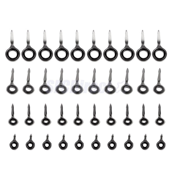 Planet Gates 40 Pcs Fishing Rod Guides Ring Stainless Steel Fishing Rod Eyes Ring Raft Line Ring Rod DIY Fishing Rod Repair Tool