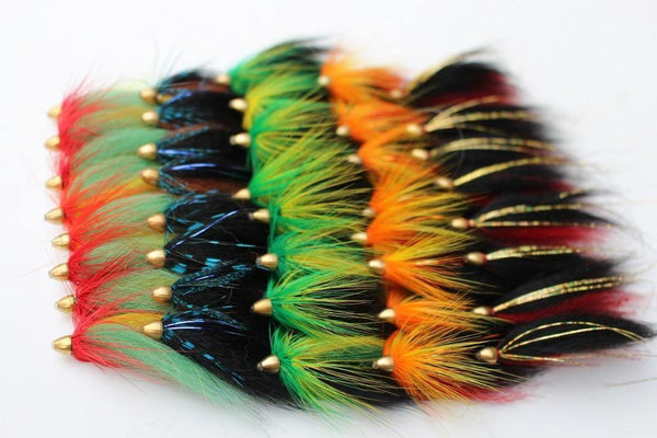 Planet Gates 40 pcs/lot Cone Head Tube Fly 5 Assorted Colors Popular Streamer Fly Salmon Trout Steelhead Fly Fishing Flies Lures Set