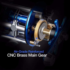 Planet Gates 40 series / 7 / Left Hand CHAOS Right Left Handed Metal Fishing Bait casting Reel Super Light 5.3:1 Max drag 9.1kg Fishing Reel Black Blue wheel