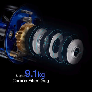 Planet Gates 40 series / 7 / Left Hand CHAOS Right Left Handed Metal Fishing Bait casting Reel Super Light 5.3:1 Max drag 9.1kg Fishing Reel Black Blue wheel