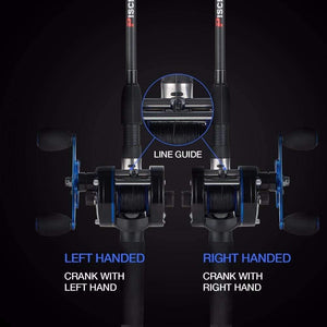 Planet Gates 40 series / 7 / Left Hand CHAOS Right Left Handed Metal Fishing Bait casting Reel Super Light 5.3:1 Max drag 9.1kg Fishing Reel Black Blue wheel