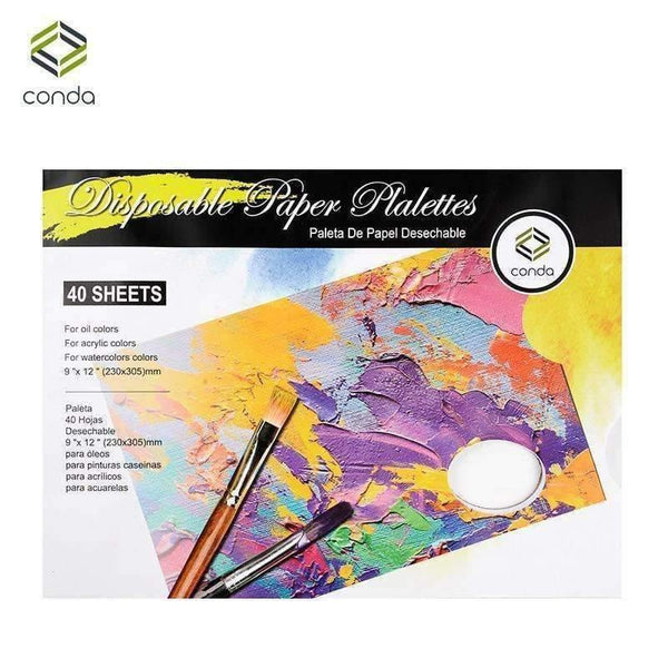 Planet Gates 40 Sheets Palette Paper Pad 22*30cm White Painting Palette for Watercolor Oil Painting Art Supplies Cleaning Palette