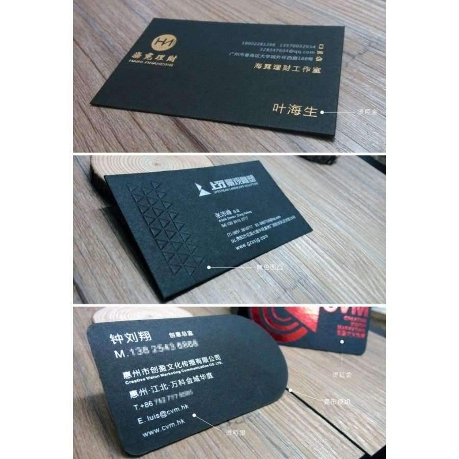 Planet Gates 400g black paper custom bronzier silver business card  black business card black special paper visit card