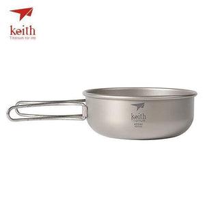 Planet Gates 400ml Camping Titanium Bowls 300ml-600ml With Titanium Folding Handles Folding Bowls Cookware Tableware Cutlery Ti5323-Ti5326