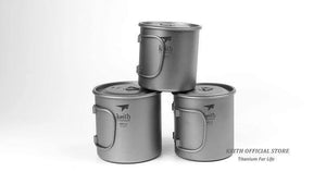 Planet Gates 400ml Outdoor Titanium Water Mugs With Folding Handles Titanium Lids Drinkware Camping Cups Ultralight Travel Mug 300ml-900ml